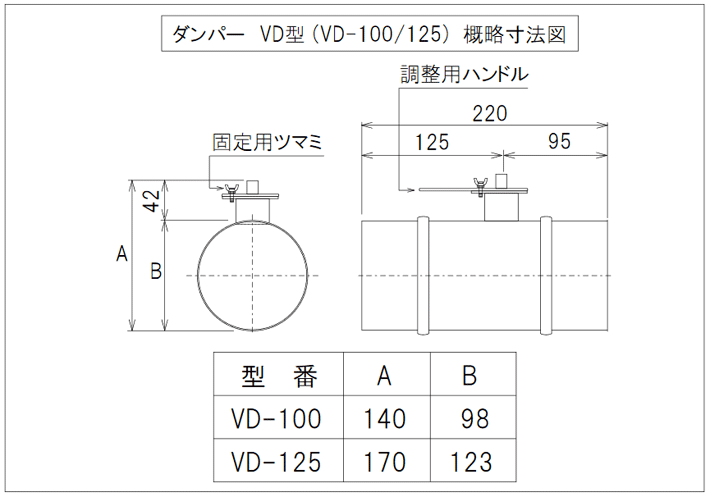 VDダンパー　クリックで図面拡大