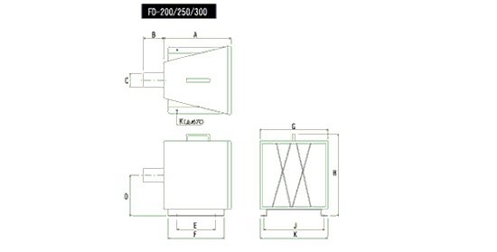 エアーフィルタ－FDシリーズ　クリックで図面拡大